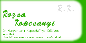 rozsa kopcsanyi business card